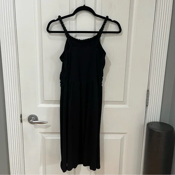 Ricki’s size small black dress with corded straps ruffled waist - Picture 5 of 8
